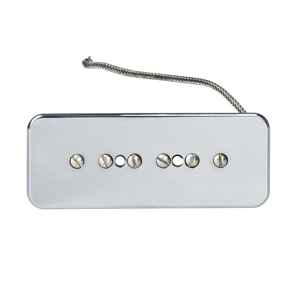 FLEOR Alnico 5 Single Coil Pickup Soap Bar Pickups Chrome P90 Neck & Bridge Pickup Set